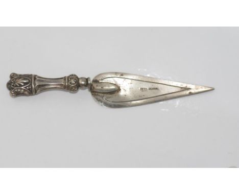 Silver trowel shaped bookmark stamped C&N SILVER