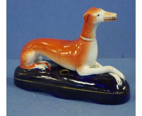 Staffordshire Whippet inkwell W17cm approx