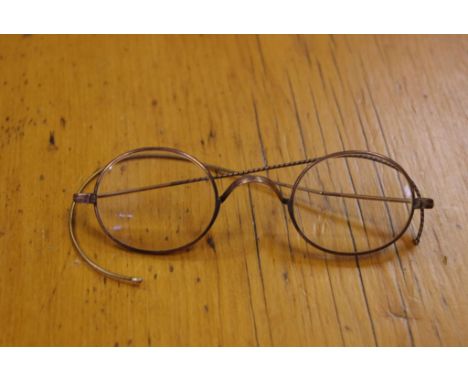 Pair of vintage gilt metal spectacles 11 cm wide approx.