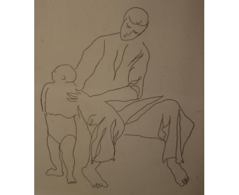 Judy Cassab (1920-2015) man and child lithograph limited edition 5/30, signed lower right, 55cm X 36cm approx