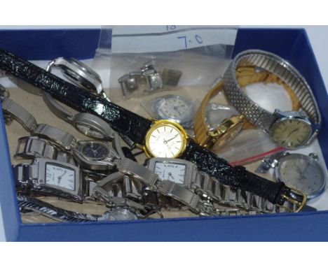 Vintage ladies Tissot watch together with a quantity of ladies watches including a Swiss Accurex fob watch (working when test