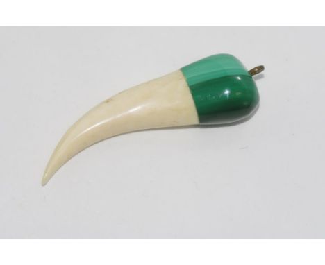 Malachite and ivory pendant NB This item may not be exported without CITES documentation