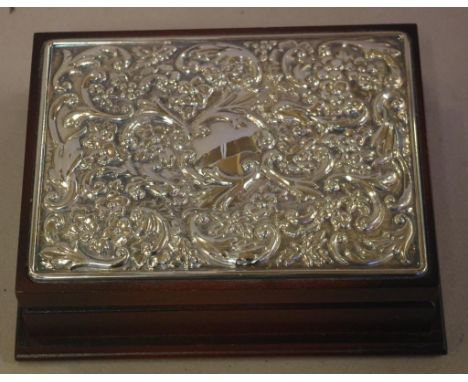 Whitehall silver plate floral trinket box in original box. 15.5 x 12cm