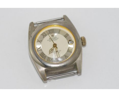 Vintage automatic watch marked "Rolex" with open back