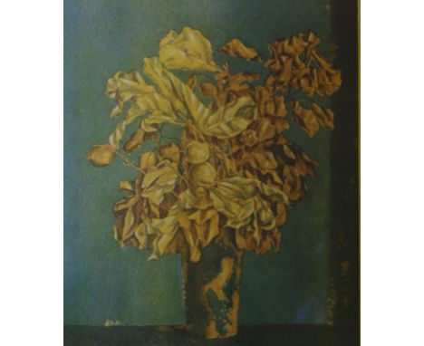 Brian James Dunlop (1938-2009), Vase of leaves Colour lithograph, No. 18/35, signed in pencil and dated lower right, 52.5cm x