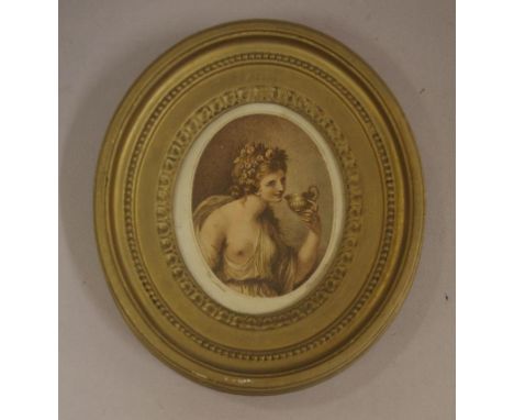 Gilt framed portrait miniature 21.5cm x 19cm