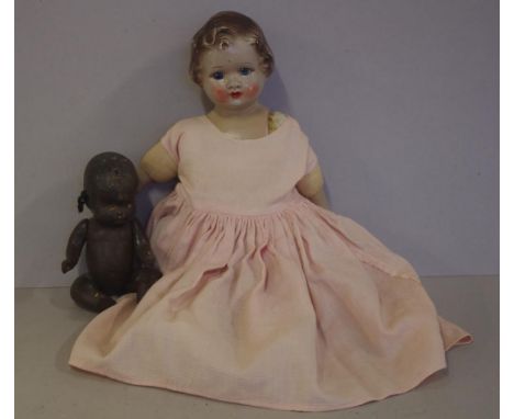 Two vintage celluloid dolls 56cm long (tallest)