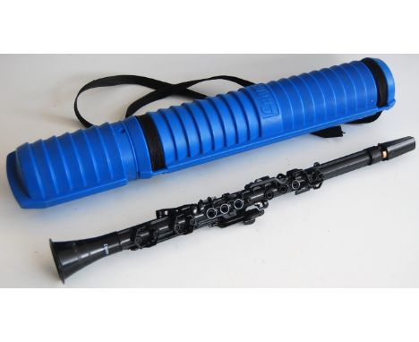 A 1980s Lyons C plastic beginners clarinet, in original 'Space Age' case