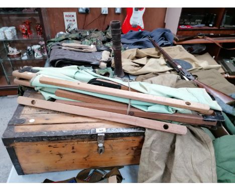 A VINTAGE MILITARY FOLD UP CAMPAIGN BED 