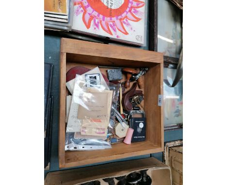 A MIXED DRAWER OF ITEMS, TOOLS ETC 