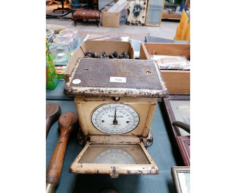 A VINTAGE BELMONT SET OF SCALES WITH MIRROR 