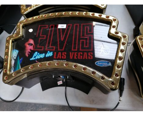 A LIVE IN LAS VEGAS ELVIS PRESLEY CASH FRUIT MACHINE LIGHT UP JACKPOT SIGN, WORKING ORDER 