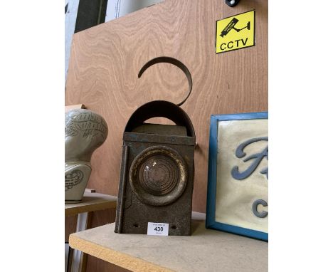 A VINTAGE CAST RAILWAY LANTERN 