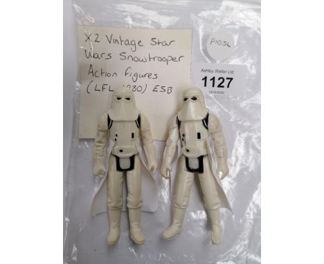 TWO VINTAGE STAR WARS SNOWTROOPER ACTION FIGURES 