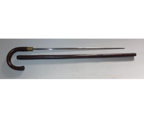 AN ANTIQUE SWORD STICK, LENGTH OF BLADE 60 CM 