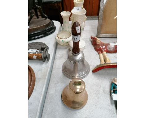 TWO VINTAGE METAL BELLS 