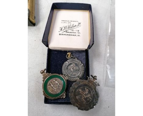 THREE VINTAGE FOOTBALL MEDALS 