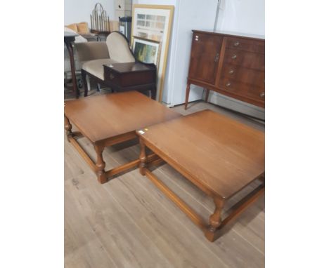 PAIR OF LOW ERCOL SQUARE TABLES