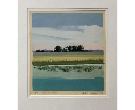 Helen Webber: lithograph, Riverbank, artists proof, signed and dated in pencil, 27x30cm
