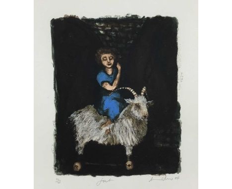 Ana Maria Pacheco (b. 1943) screenprint- Goat from a Modern Bestiary, signed and numbered 24/25, 24cm x 19cm, in glazed frame