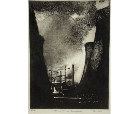 D. Morris: lithograph, Cooling Towers, Ferrybridge, numbered and signed in pencil, 30x41cm