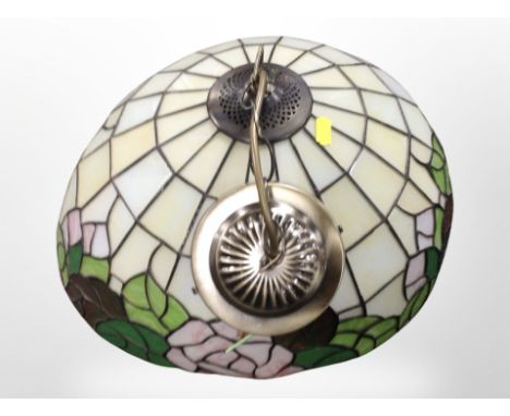 A Tiffany-style pendant light shade, diameter 42cm.