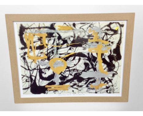 After Jackson Pollock : Yellow Grey Black, colour print, 58cm x 79cm.