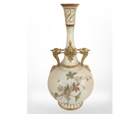 A Royal Worcester blush ivory twin-handled vase, shape number 1445, height 29 cm 