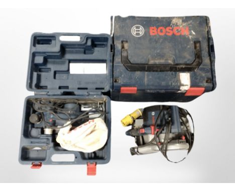 A Bosch sander and a circular saw.