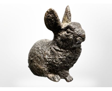A cast bronze figure of a rabbit, height 10 cm 