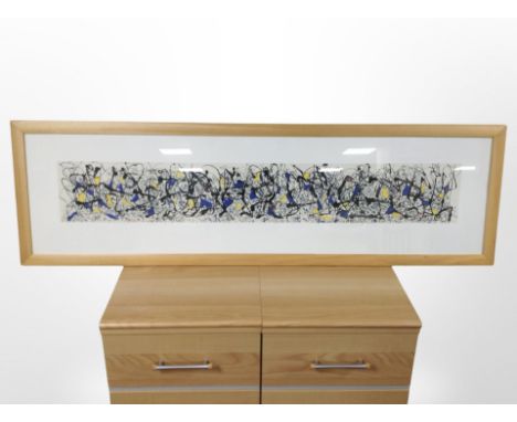 After Jackson Pollock : Summertime, colour print published by King and McGaw, 1999, 20cm x 130cm.