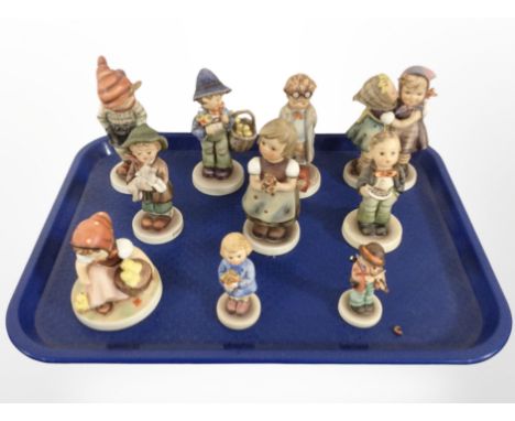 Ten Goebel figures of girls and boys 