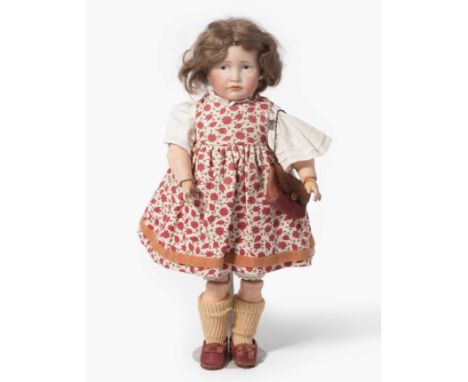 Kämmer & Reinhardt-Charakterpuppe "Gretchen"Deutschland, um 1909. Kurbelkopf mit blau gemalten Augen und geschlossenem Mund a
