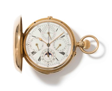 Gold-Savonette, John Bennett, London, um 1880, Grande Complication mit MinutenrepetitionMassives, glattes Goldgehäuse und sig