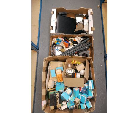 A Large Quanitity of Various Accessories, including bulbs, camera parts, accessories and more (3 boxes)