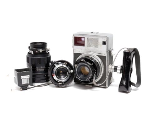 A Mamiya Super 23 Press Camera, with various lenses including Sekor f/6.3 65mm, Sekor f/3.5 100mm and Sekor f/5.6 150mm, toge