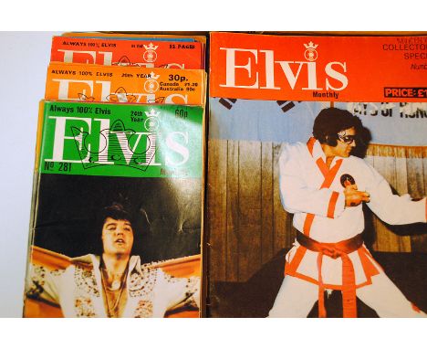 Elvis Presley,  collection of related magazines including approx thirteen  Elvis Yours and approx eighty Elvis Monthly books,