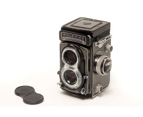 A Rolleiflex T TLR Camera, grey, with Carl Zeiss Tessar f/3.5 75mm lens