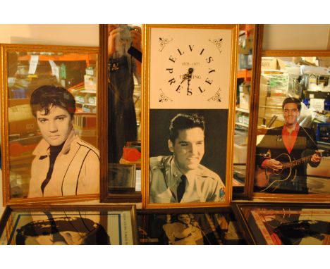 Elvis Presley,  sixteen framed mirrors and picture, various  sizes and conditions