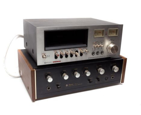 A Sansui AU-101 Solid State Stereo Amplifier, together with Pioneer Stereo Cassette Tape Deck Model CT-F2121 (2)