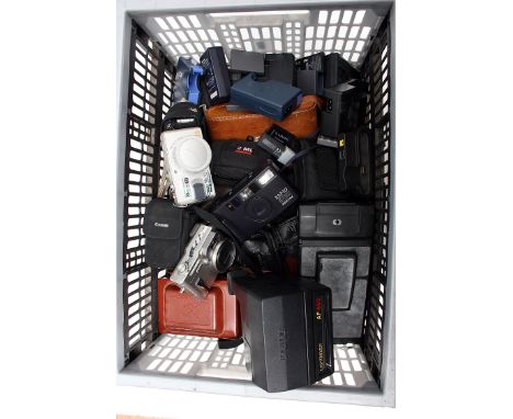 A Quantity of Various Cameras, with some digital examples including Panasonic Lumix DMC-LX2, Casio Exilim EX-P600 and more (a