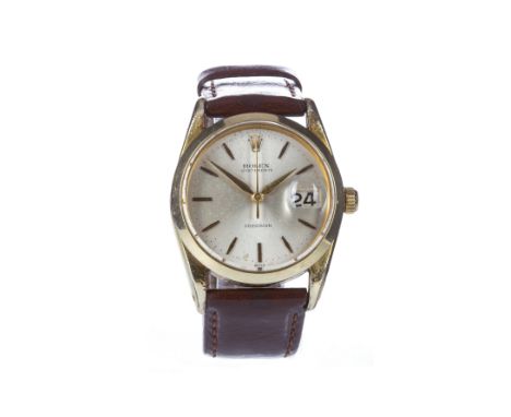 GENTLEMAN'S ROLEX OYSTERDATE PRECISION GOLD PLATED MANUAL WIND WRIST WATCH, 1961 from serial no., model 6694 and serial no. 7