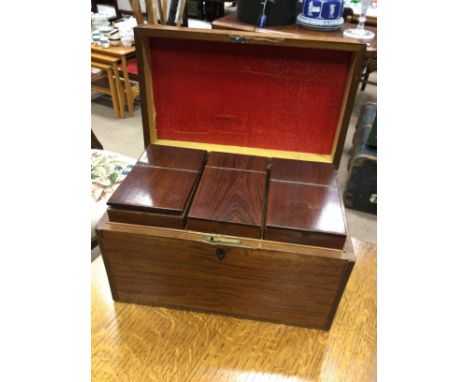 VICTORIAN SATINWOOD TEA CADDY, 30cm wide