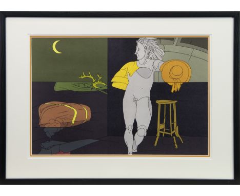 AFTER VALERIO ADAMI, PIROSMANI/THE MELANCHOLY,&nbsp;lithograph 37cm x 55cm Mounted, framed and under glass