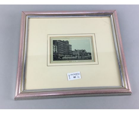 FOUR FRAMED POSTCARDS, comprising of architectural scenes, 9cm x 14cm, Mounted, framed and under glass (4)