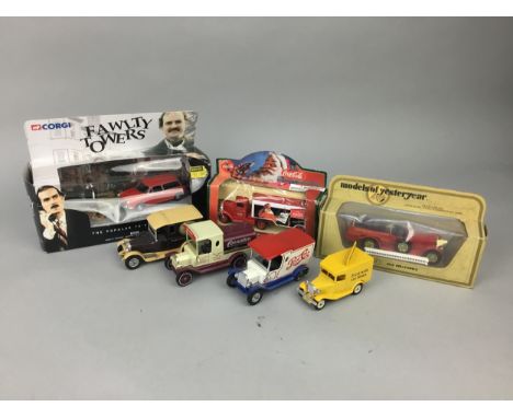 COLLECTION OF CORGI, LLEDO AND OTHER MODEL VEHICLES, including a Corgi Fawlty Towers, die cast Coke vehicle collection, also 
