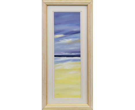 * LILLIAS BLACKIE (SCOTTISH CONTEMPORARY), SEASCAPE II oil on board, signed 45cm x 14cm Mounted, framed and under glass
