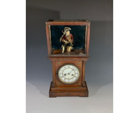 https://youtu.be/nIOqc35F3wc A German automaton mantel clock, late 19th/early 20th century, the glazed upper section containi