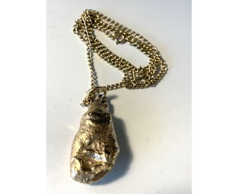 9ct gold nugget and chain