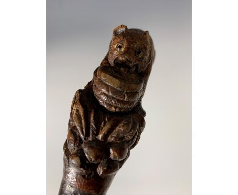 An early 20th century Black Forest walking stick with carved bear pommel. (Dimensions: Overall height 127cm.)(Overall height 